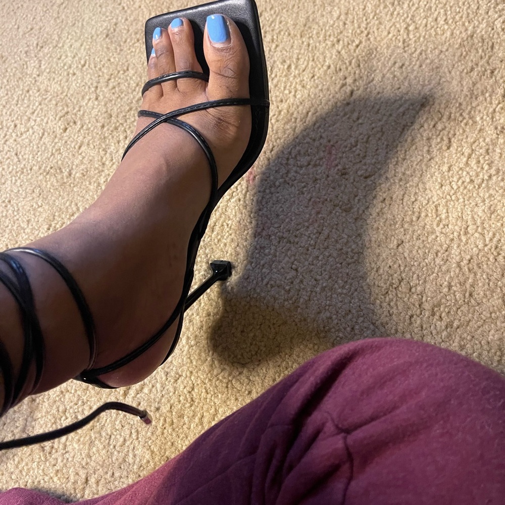 Fashion Nova Black Strappy Heels